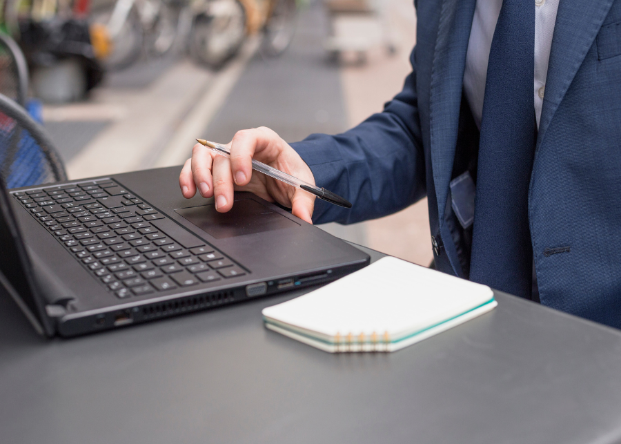 Online Business Approval Process Business professionals using an online approval system